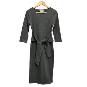 NWT Melloday Grey Long Sleeve Midi Dress